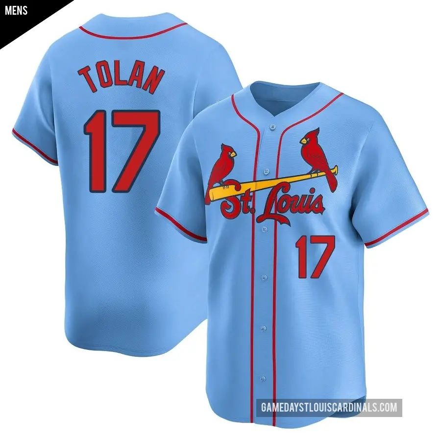 Men's St. Louis Cardinals ＃17 Bobby Tolan Limited Light Blue Alternate Jersey