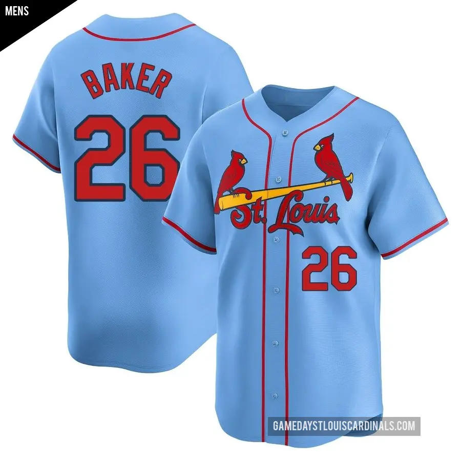 Men's St. Louis Cardinals ＃26 Luken Baker Limited Light Blue Alternate Jersey