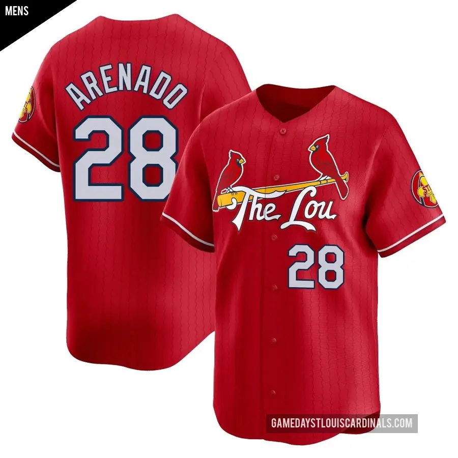 Men's St. Louis Cardinals ＃28 Nolan Arenado Limited Red 2024 City Connect Jersey