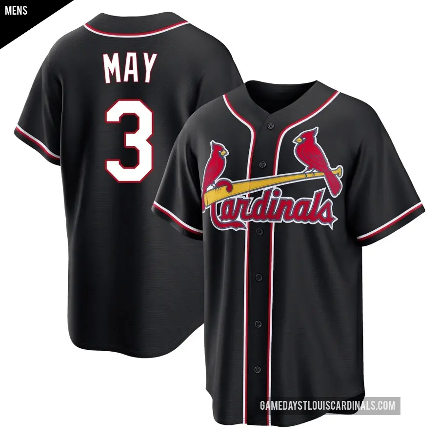 Men's St. Louis Cardinals ＃3 Dustin May Replica Black Fashion Out Jersey