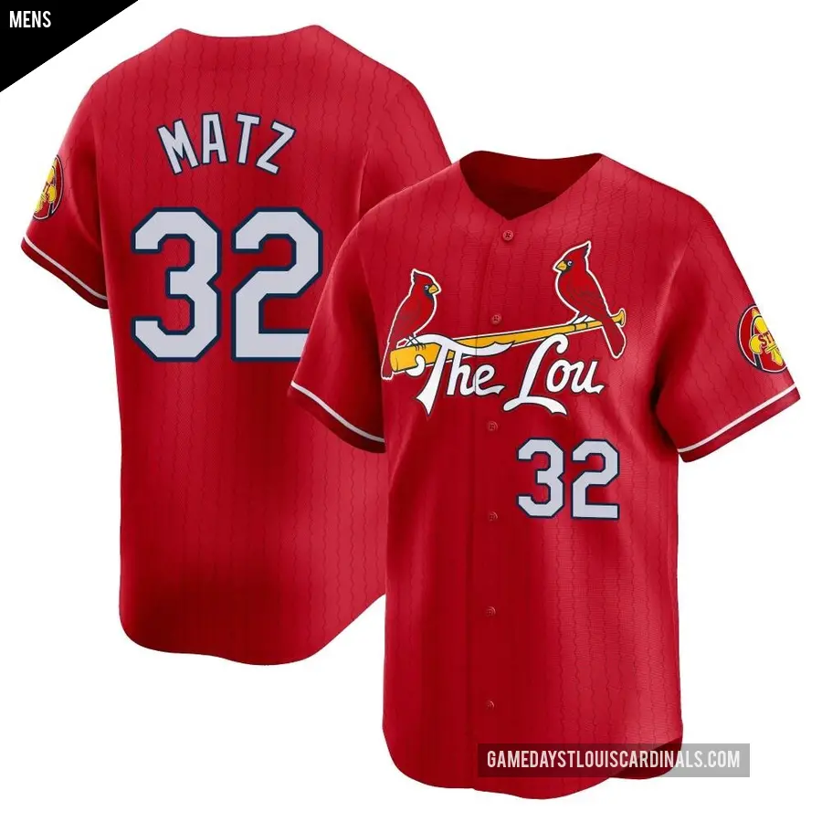 Men's St. Louis Cardinals ＃32 Steven Matz Limited Red 2024 City Connect Jersey