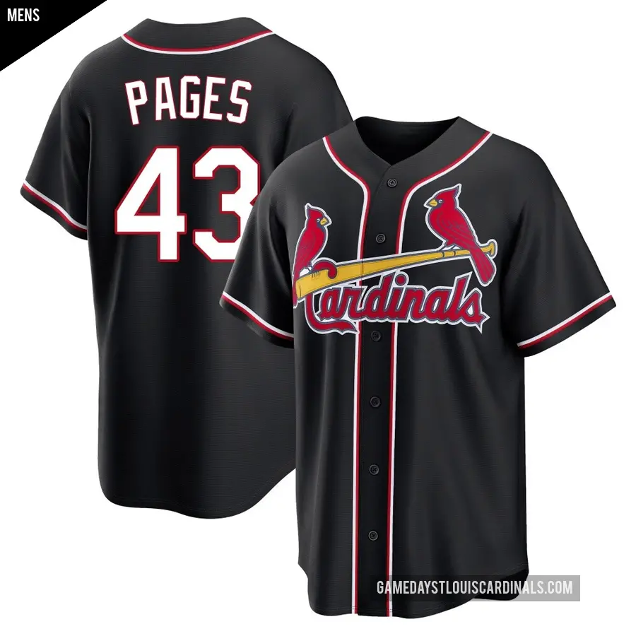 Men's St. Louis Cardinals ＃43 Pedro Pages Replica Black Fashion Out Jersey
