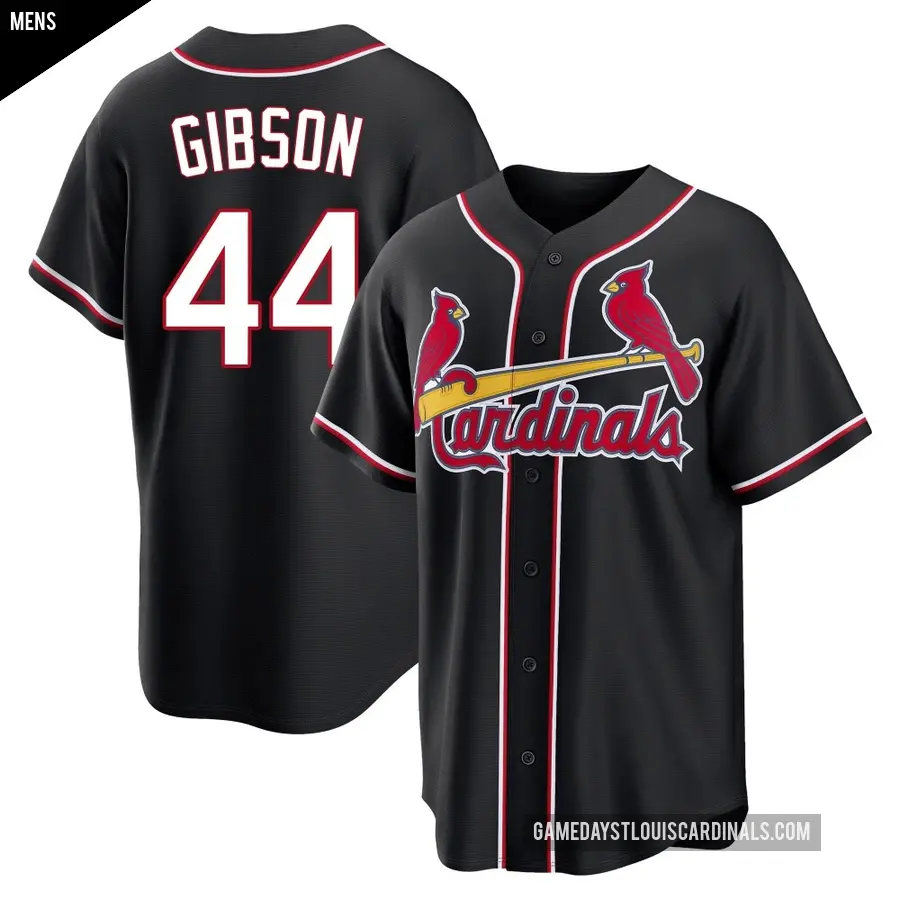 Men's St. Louis Cardinals ＃44 Kyle Gibson Replica Black Fashion Out Jersey