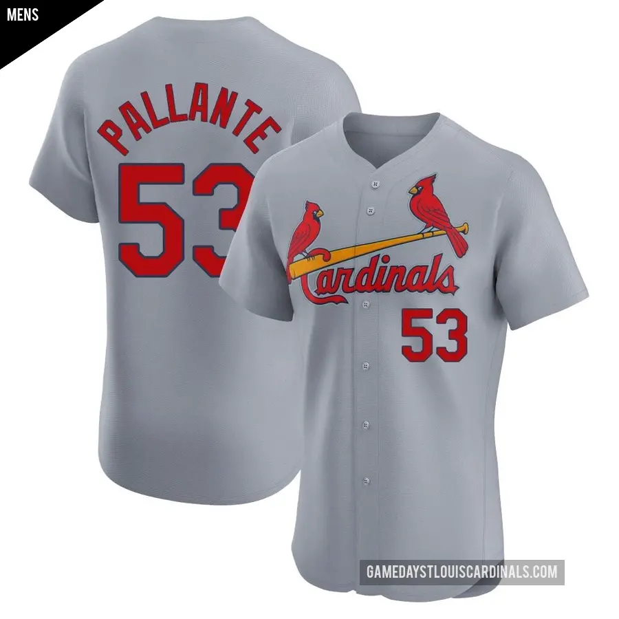 Men's St. Louis Cardinals ＃53 Andre Pallante Elite Gray Road Jersey