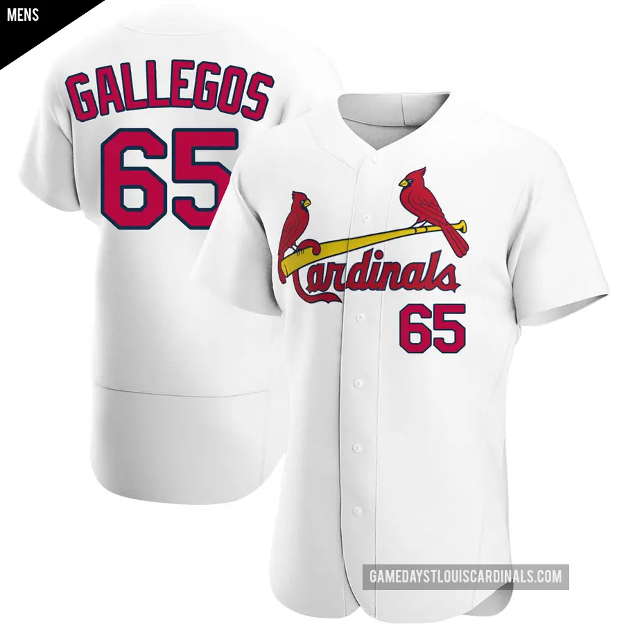 Men's St. Louis Cardinals ＃65 Giovanny Gallegos Authentic White Home Jersey
