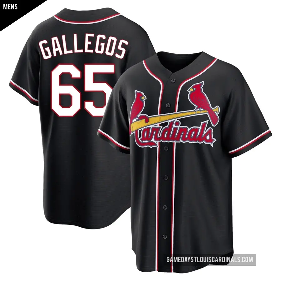 Men's St. Louis Cardinals ＃65 Giovanny Gallegos Replica Black Fashion Out Jersey