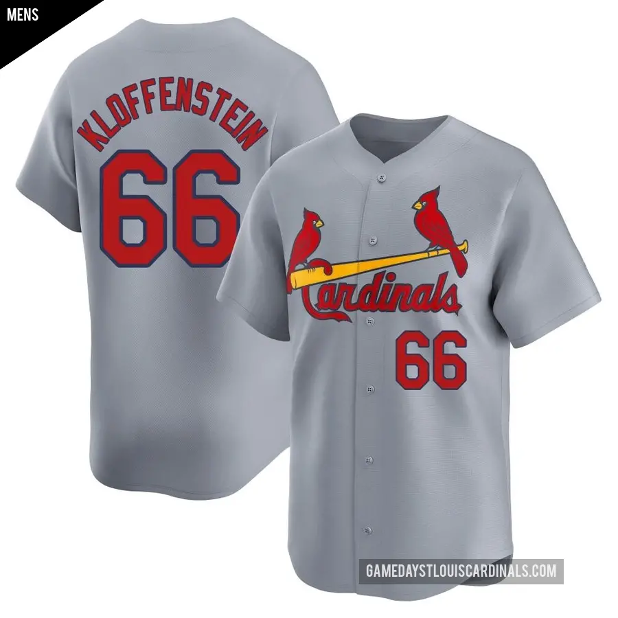 Men's St. Louis Cardinals ＃66 Adam Kloffenstein Limited Gray Away Jersey