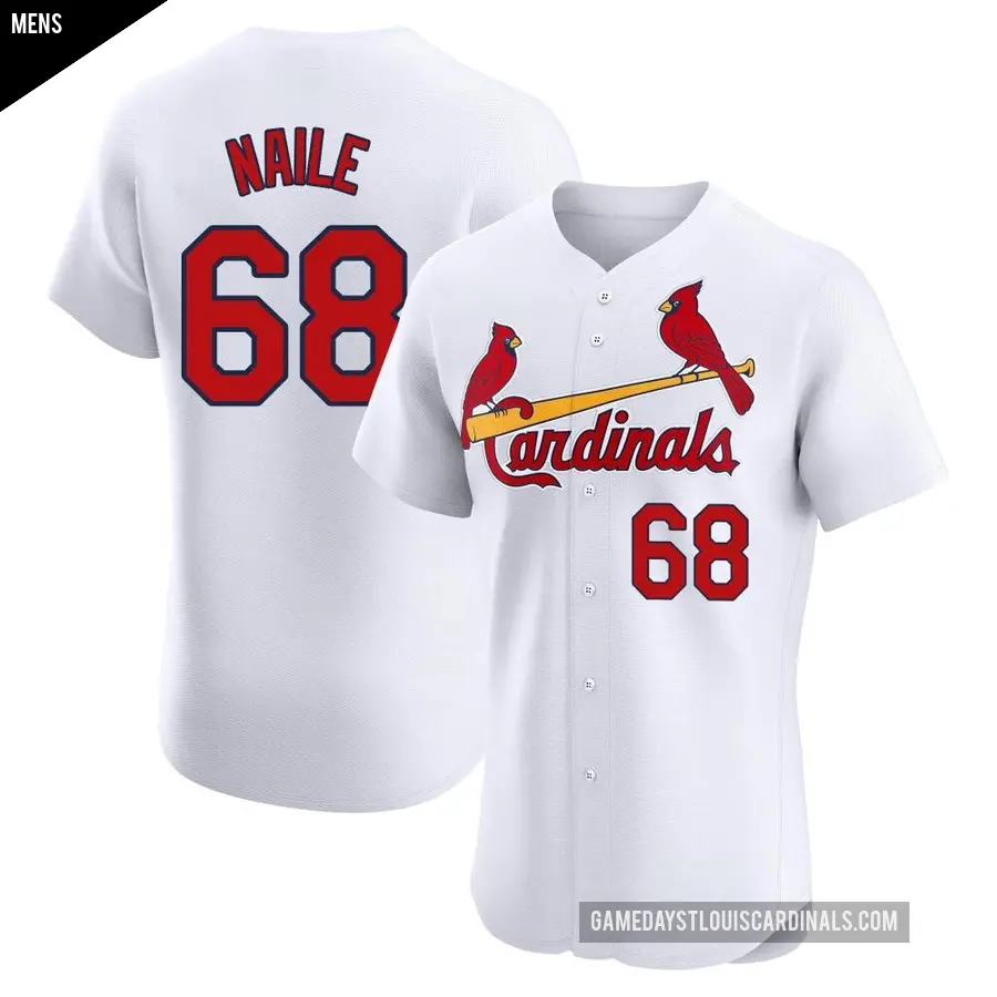 Men&#039;s St. Louis Cardinals &#65283;68 James Naile Elite White Home Jersey