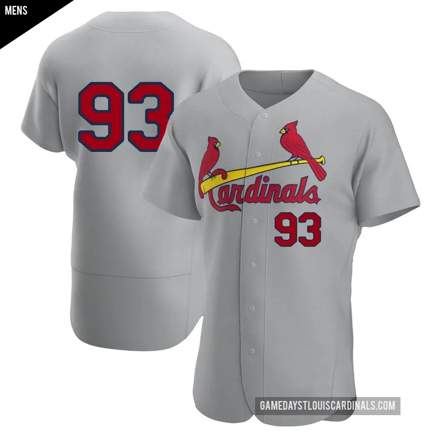 Men&#039;s St. Louis Cardinals &#65283;93 Keynan Middleton Authentic Gray Road Jersey
