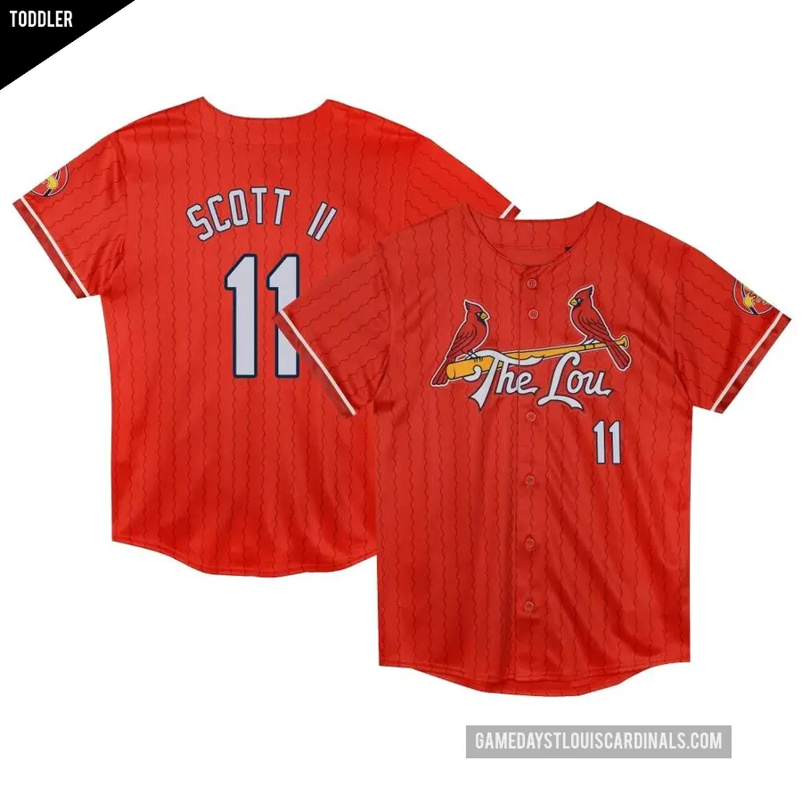 Toddler St. Louis Cardinals ＃11 Victor Scott II Limited Red Preschool 2024 City Connect Jersey