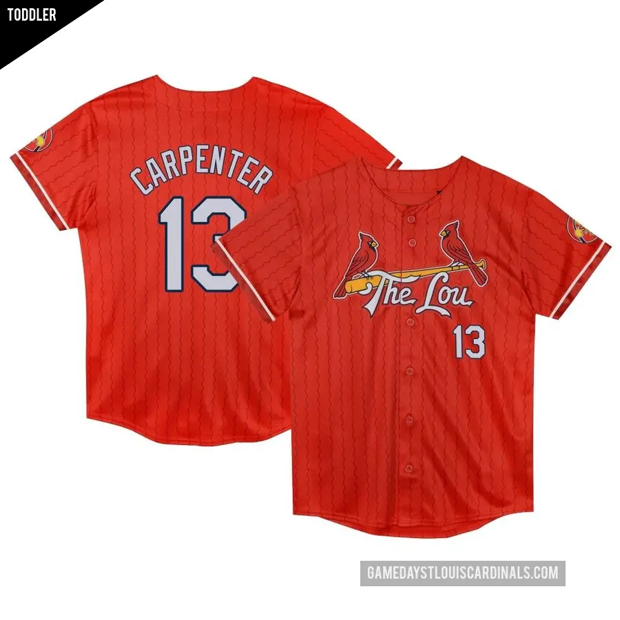 Toddler St. Louis Cardinals ＃13 Matt Carpenter Limited Red Preschool 2024 City Connect Jersey