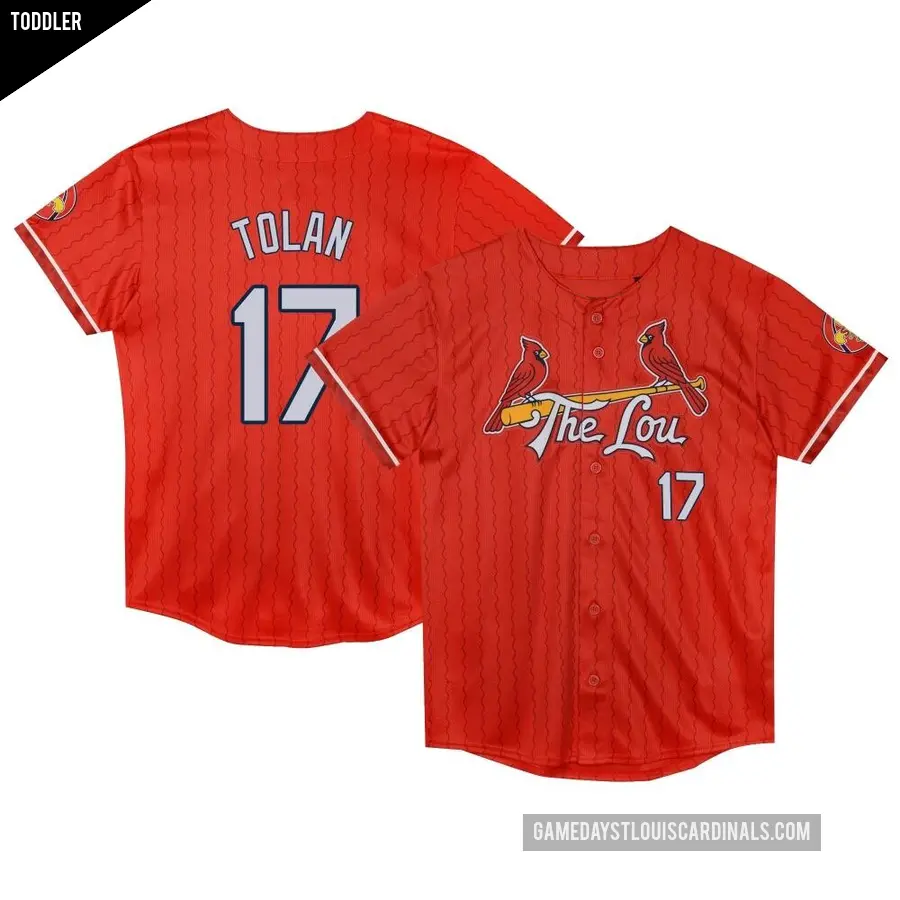 Toddler St. Louis Cardinals ＃17 Bobby Tolan Limited Red Preschool 2024 City Connect Jersey