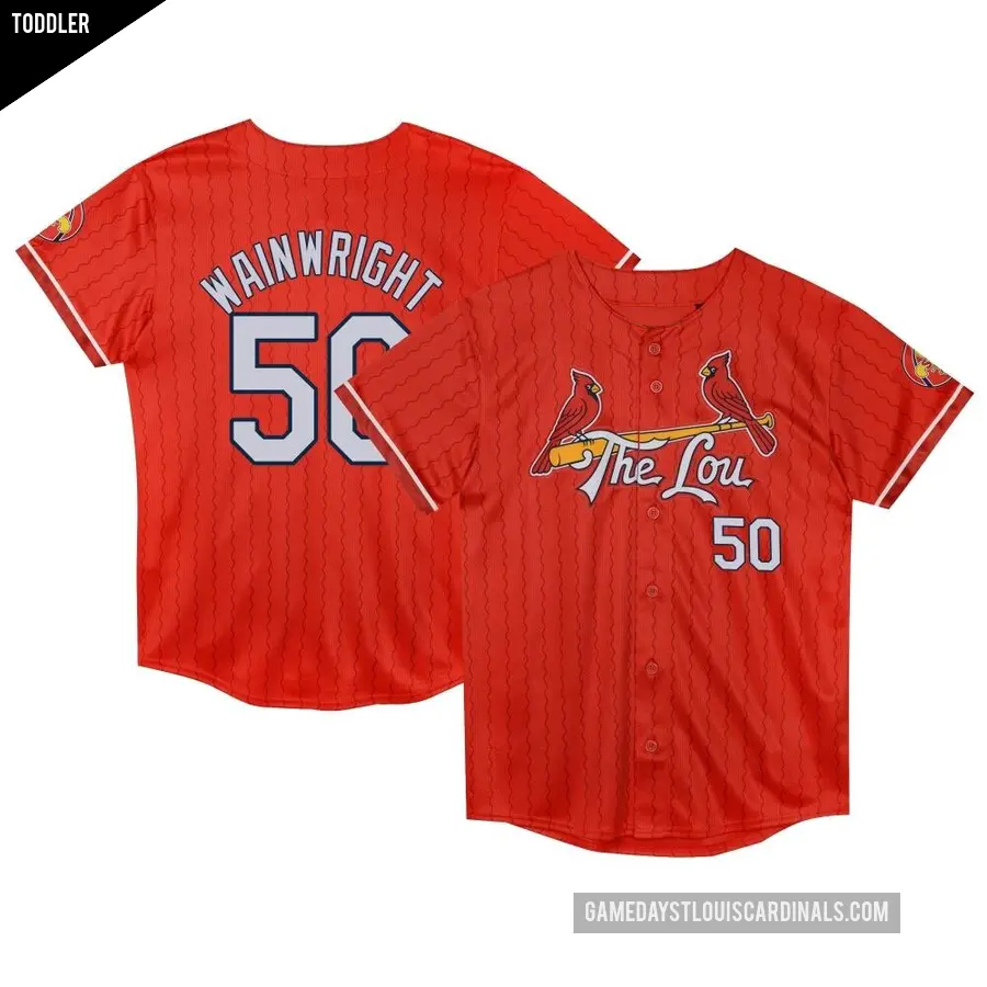 Toddler St. Louis Cardinals ＃50 Adam Wainwright Limited Red Preschool 2024 City Connect Jersey