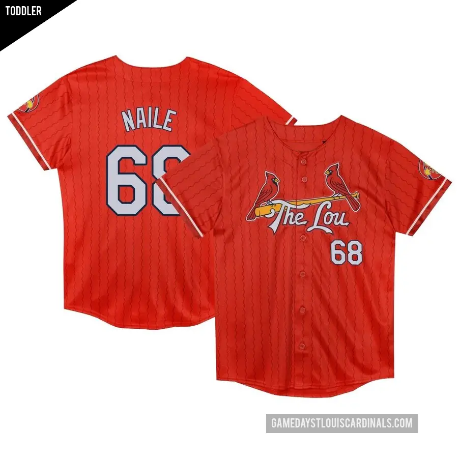 Toddler St. Louis Cardinals ＃68 James Naile Limited Red Preschool 2024 City Connect Jersey