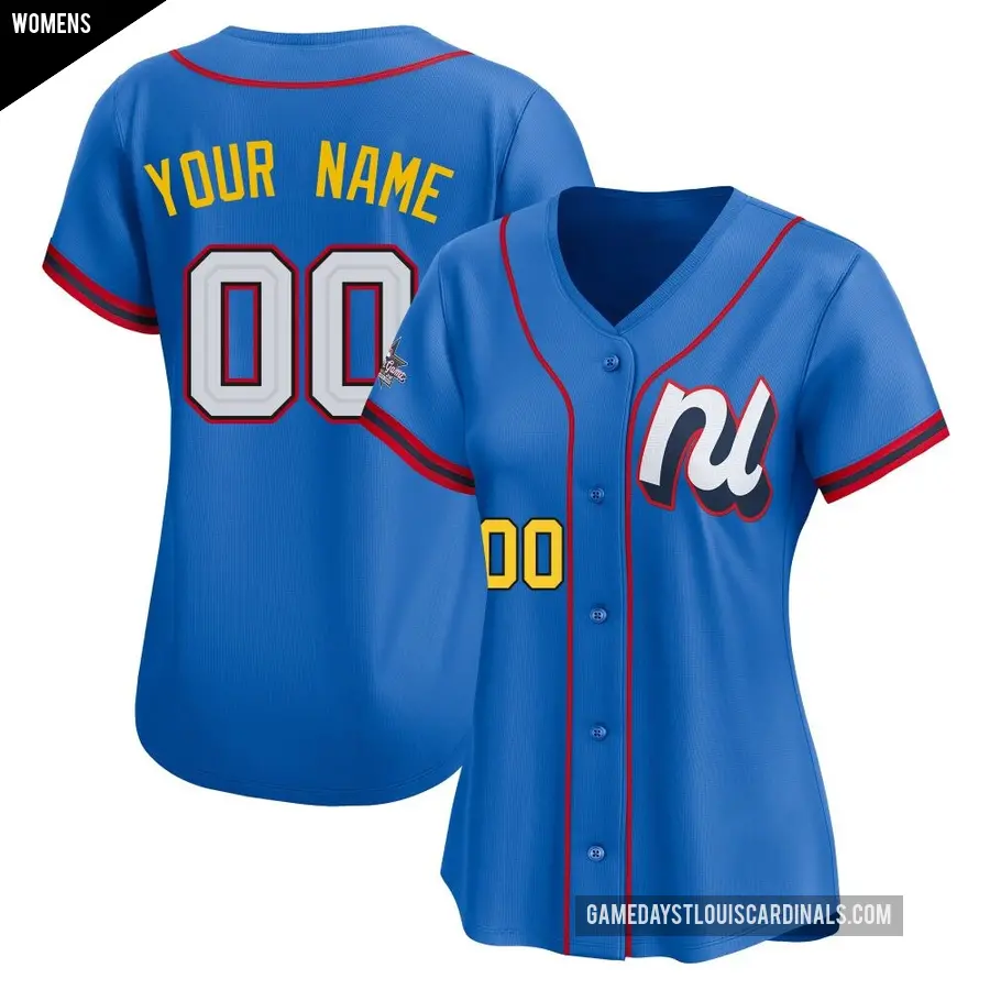 Women's St. Louis Cardinals ＃00 Custom Limited Blue National League 2025 All-Star Edition Jersey