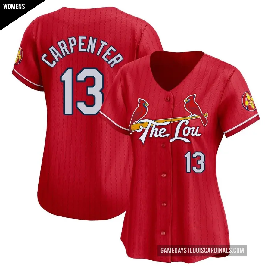 Women's St. Louis Cardinals ＃13 Matt Carpenter Limited Red 2024 City Connect Jersey