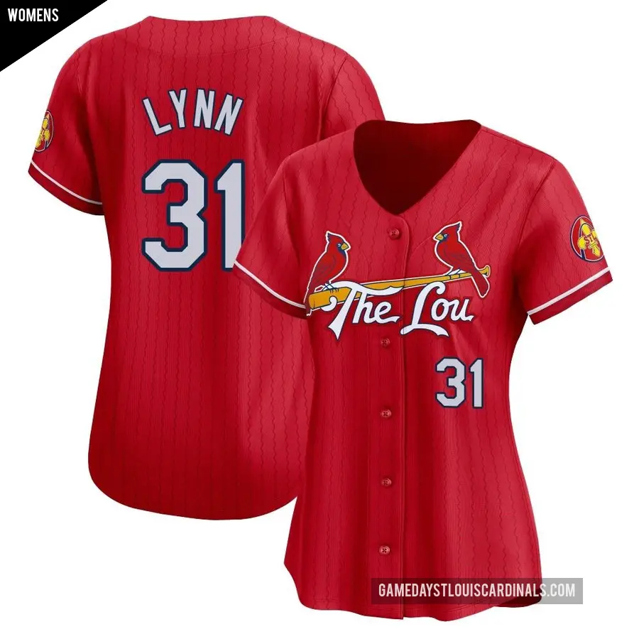 Women's St. Louis Cardinals ＃31 Lance Lynn Limited Red 2024 City Connect Jersey