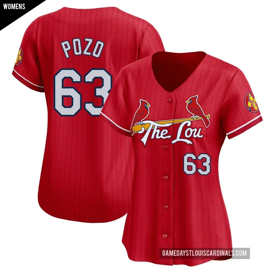 Women's St. Louis Cardinals ＃63 Yohel Pozo Limited Red 2024 City Connect Jersey