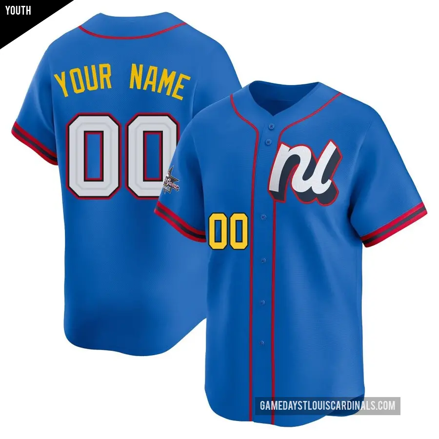Youth St. Louis Cardinals ＃00 Custom Limited Blue National League 2025 All-Star Edition Jersey