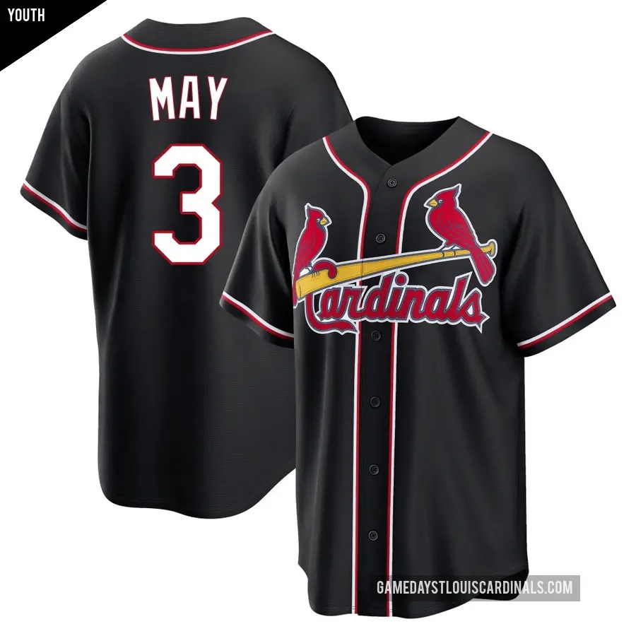 Youth St. Louis Cardinals ＃3 Dustin May Replica Black Fashion Out Jersey