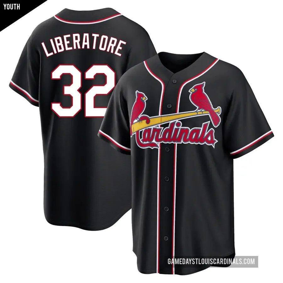 Youth St. Louis Cardinals ＃32 Matthew Liberatore Replica Black Fashion Out Jersey