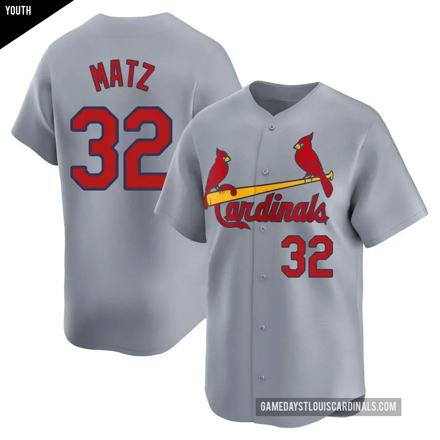 Youth St. Louis Cardinals ＃32 Steven Matz Limited Gray Away Jersey