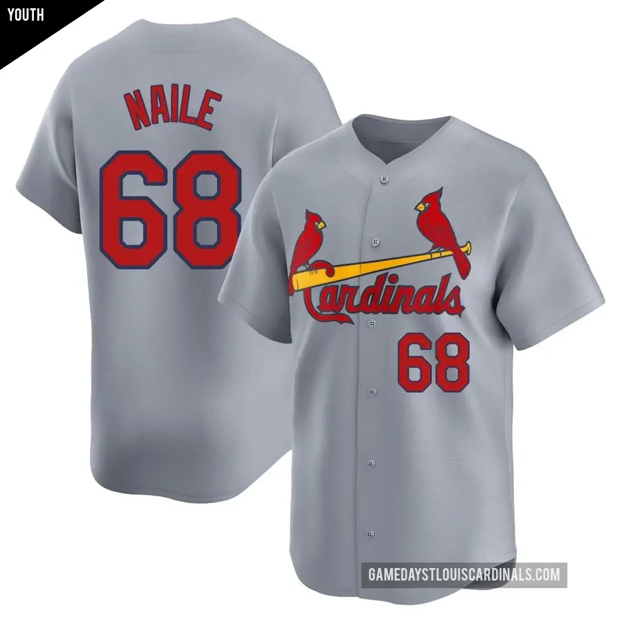 Youth St. Louis Cardinals ＃68 James Naile Limited Gray Away Jersey